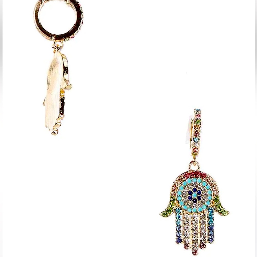 New Gemma Layne Hamsa Hand Drop Earrings